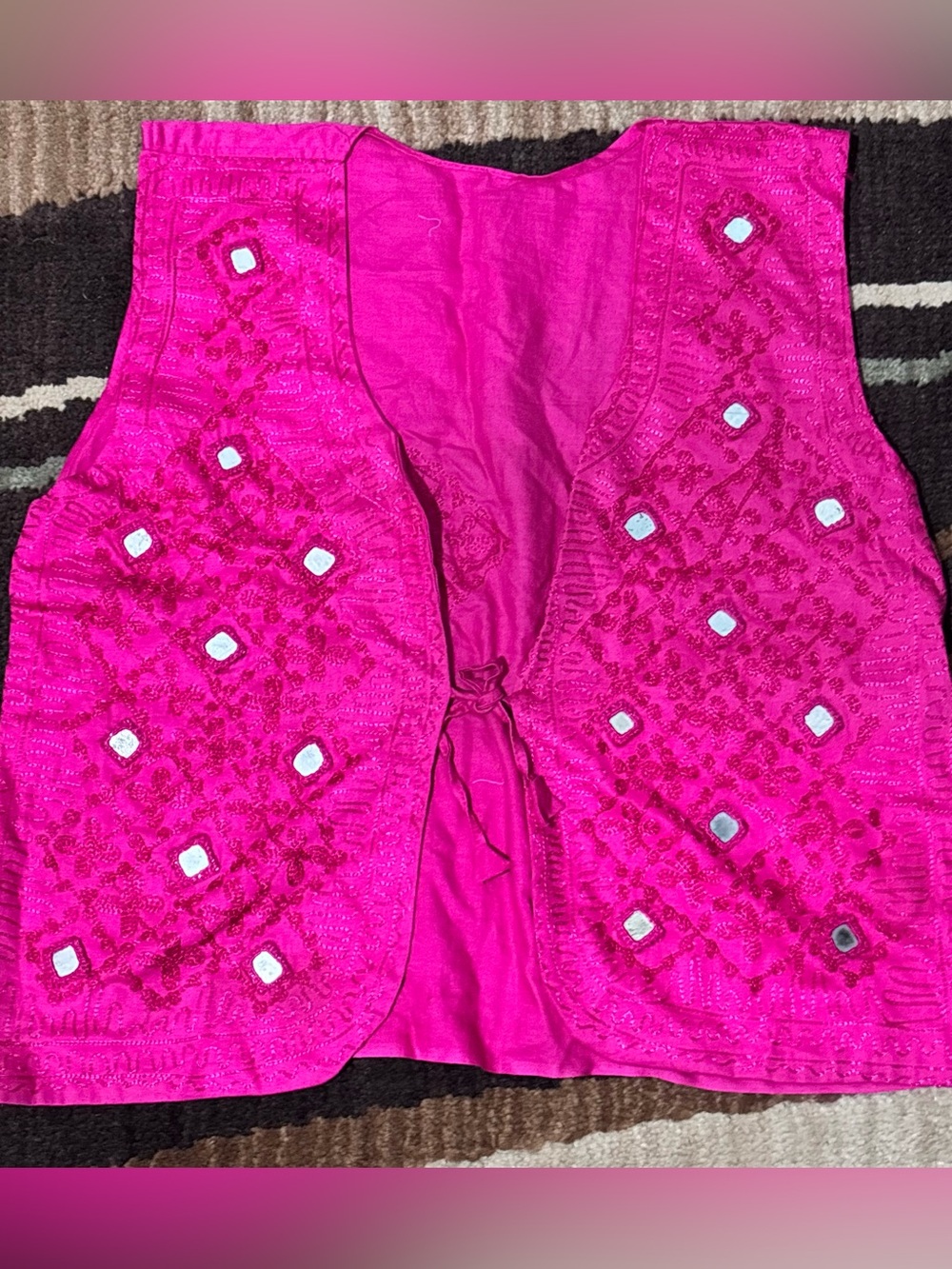 Embroidered Vest with real mirror detail - Anthropologie/ free people inspo
